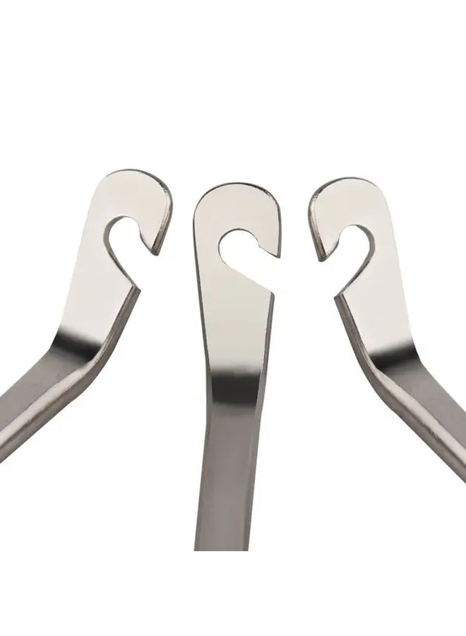 Silvery Steel Bike Tire Prying Tool Ergonomic Handle Heavy Duty Leverage for Mountain Road ATV - Image 3