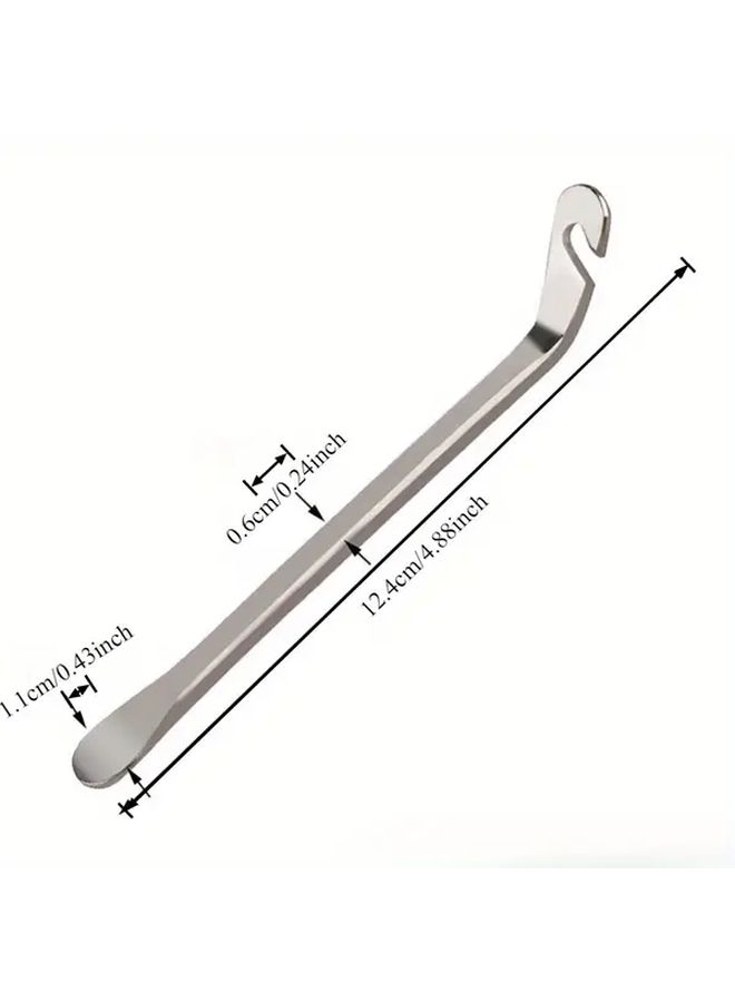 Silvery Steel Bike Tire Prying Tool Ergonomic Handle Heavy Duty Leverage for Mountain Road ATV - Image 2