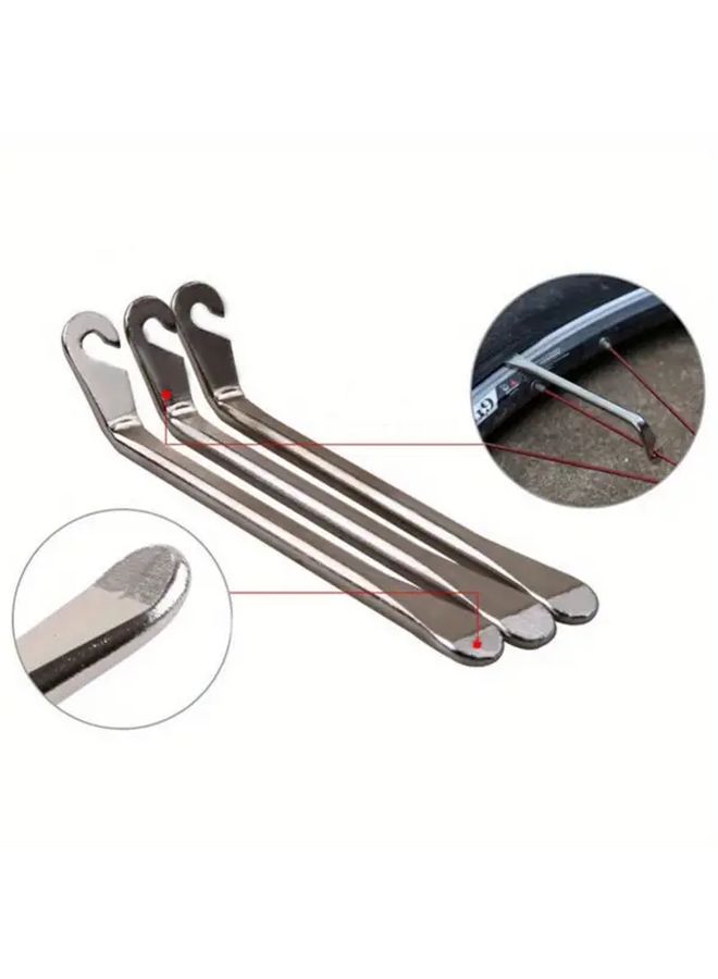 Silvery Steel Bike Tire Prying Tool Ergonomic Handle Heavy Duty Leverage for Mountain Road ATV - Image 4