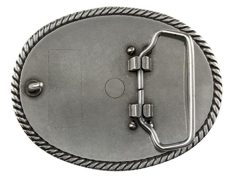 Belts.com H8136 Western Floral Engraved Pattern Rope Edged Belt Buckle Fits 1-1/2"(38mm) Belt (Antique Silver) - Image 2