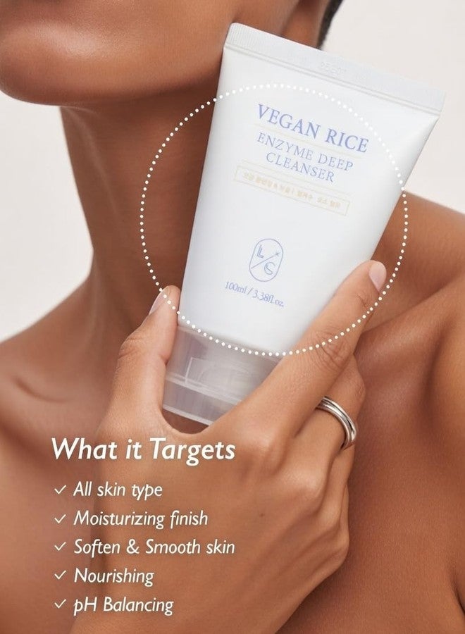 LICORNE Vegan Rice Enzyme Purifying Cleanser (3.38 fl oz) - Exfoliating Face Wash for Pores & Blackheads - Korean Rice Water Foam Cleanser - Deep Pore Purifying & Makeup Remover for Radiant Glow - Image 3