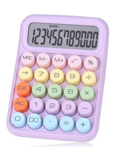 Generic Big Button Calculator, Mechanical Switch Calculator with 12 Digit Large LCD Display, Colorful Candy Button Calculator with Automatic Sleep, Cute Calculator for Office, School and Home  - Image 1