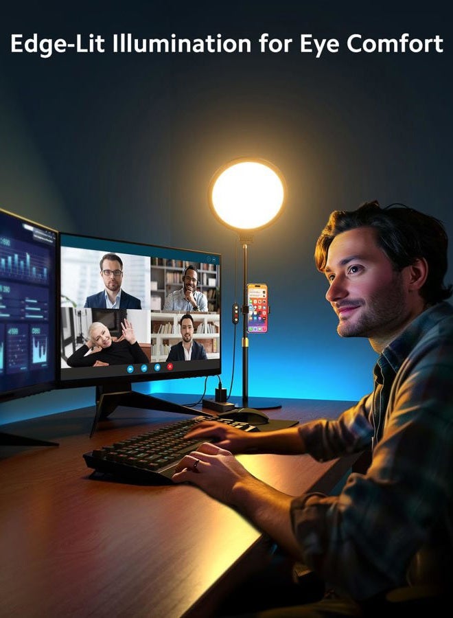 Vimose Ring Light with Stand for Zoom Meeting, 10.5 Inch 360° Zoom Lighting for Video Conference Computer, Computer Light, Full Screen Zoom LED Light with - Image 2