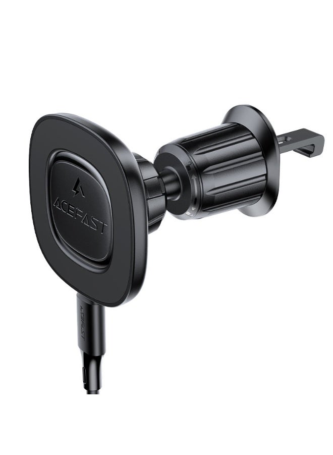 ACEFAST Fast Wireless Charger Magnetic Car Holder D46, Powerful Magnets, Multi-angle Adjustment, New Long Clip With Hook,  Widely Compatible - Black - Image 1