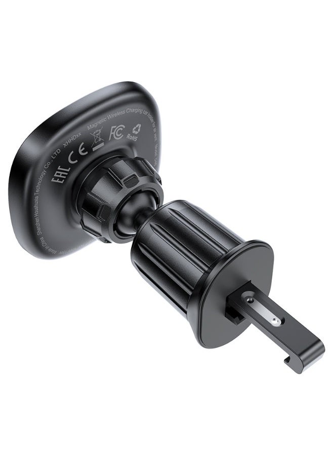 ACEFAST Fast Wireless Charger Magnetic Car Holder D46, Powerful Magnets, Multi-angle Adjustment, New Long Clip With Hook,  Widely Compatible - Black - Image 2