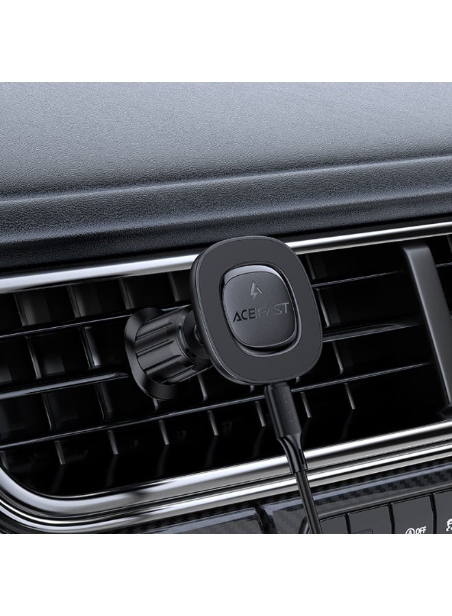 ACEFAST Fast Wireless Charger Magnetic Car Holder D46, Powerful Magnets, Multi-angle Adjustment, New Long Clip With Hook,  Widely Compatible - Black - Image 4