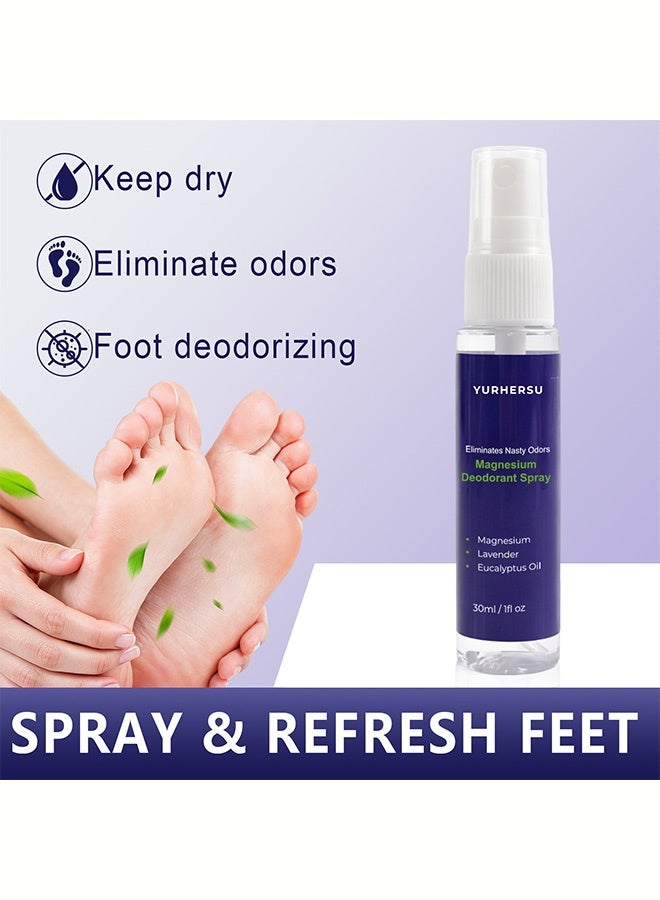 YURHERSU Magnesium Deodorant Spray, Natural Odor Protection with Lavender & Eucalyptus Oil, Aluminum-Free Body Spray for Daily Freshness, 30ml - Image 3