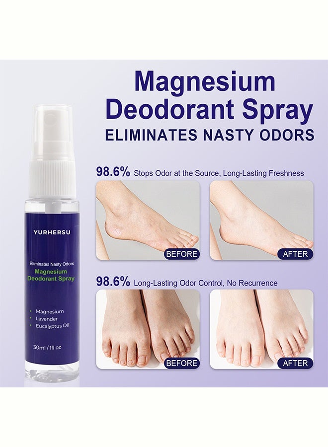 YURHERSU Magnesium Deodorant Spray, Natural Odor Protection with Lavender & Eucalyptus Oil, Aluminum-Free Body Spray for Daily Freshness, 30ml - Image 5