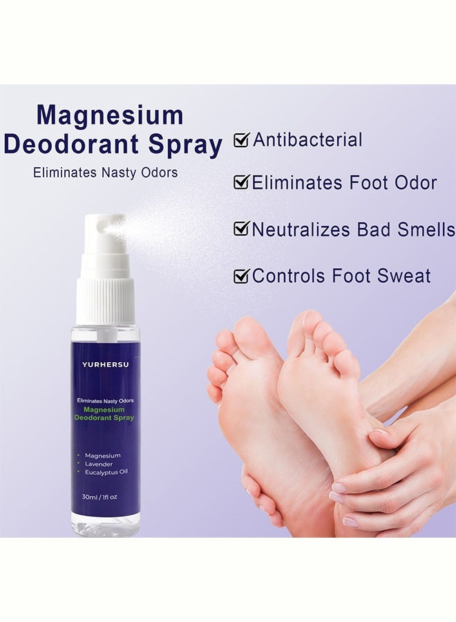 YURHERSU Magnesium Deodorant Spray, Natural Odor Protection with Lavender & Eucalyptus Oil, Aluminum-Free Body Spray for Daily Freshness, 30ml - Image 4