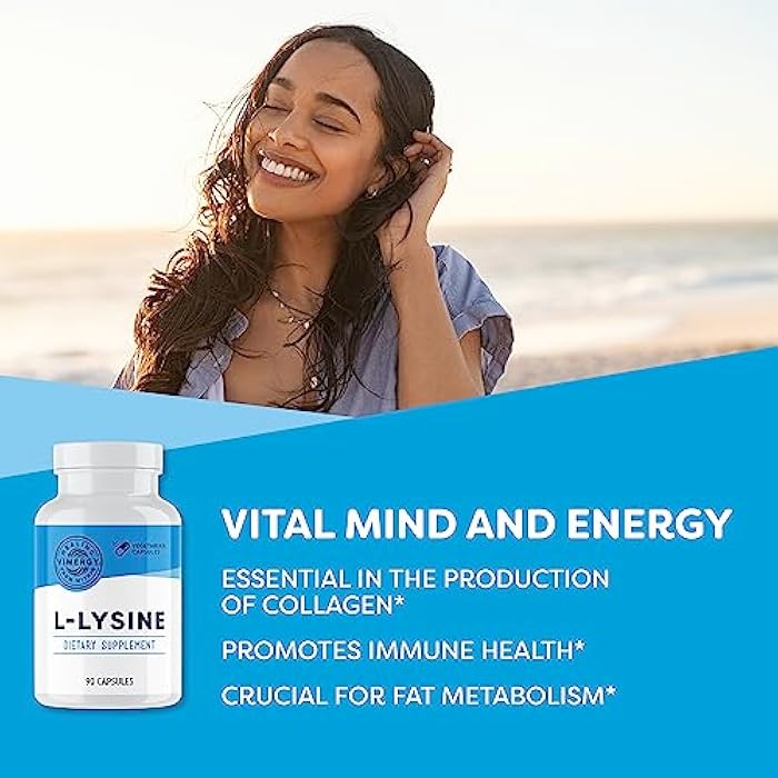 Vimergy L-Lysine – Promotes Healthy Skin, Hair & Nails* – Supports Healthy Metabolism* – Vegan, Non-GMO & Gluten-Free – 90 Capsules - Image 2