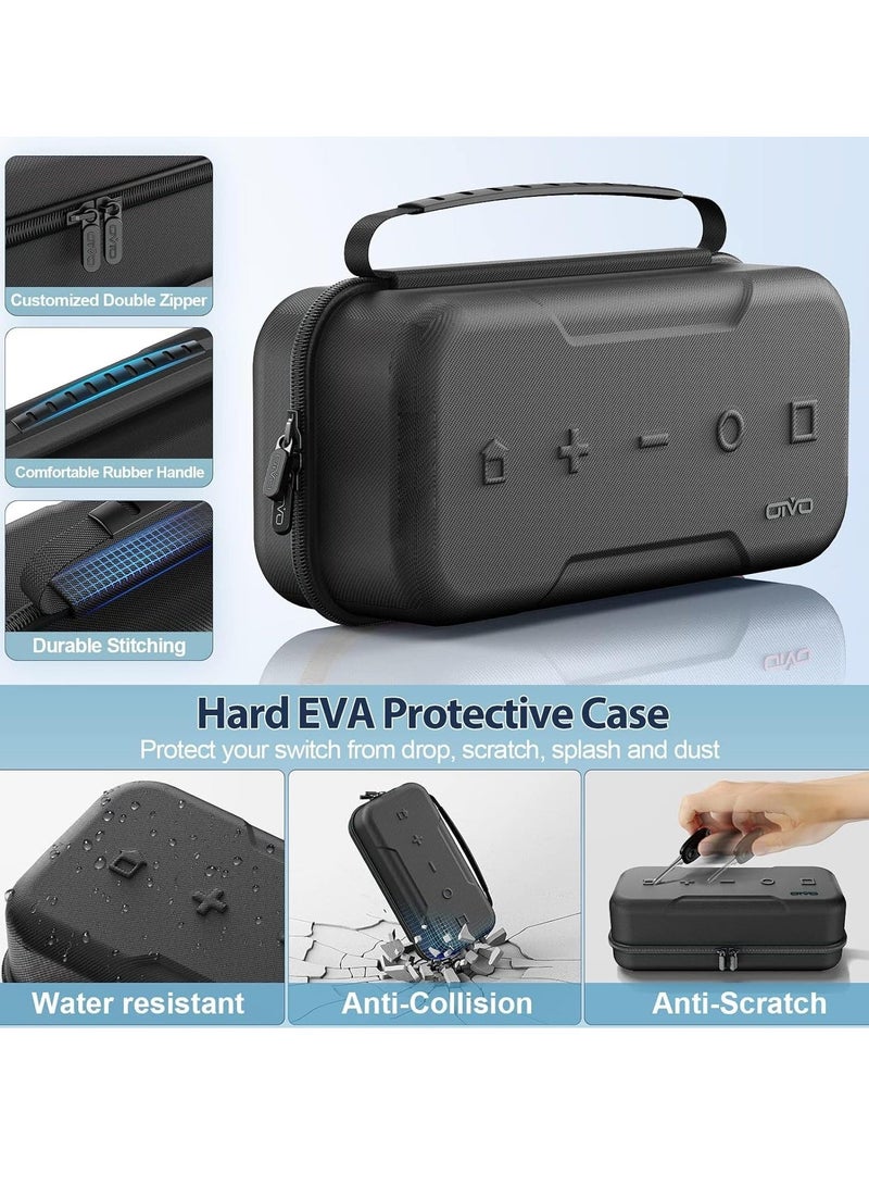 Y&D Switch OLED Carrying Case Compatible with Nintendo Switch/OLED Model Portable Travel Carry Fit for Joy-Con and Adapter Hard Shell Protective Pouch 20 Games - Image 3