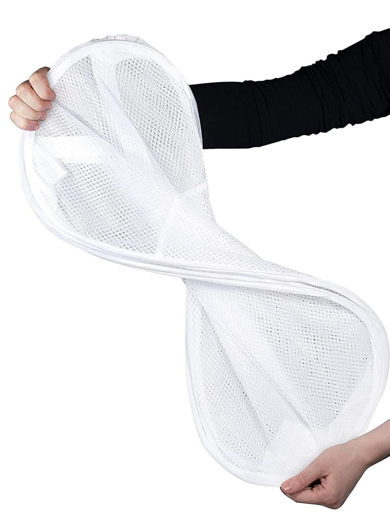 Foldable Pop Up Net Laundry Basket Compact Bin Mesh Collapsible Bag Home Toy Organizer Laundry Hamper White  - Image 5