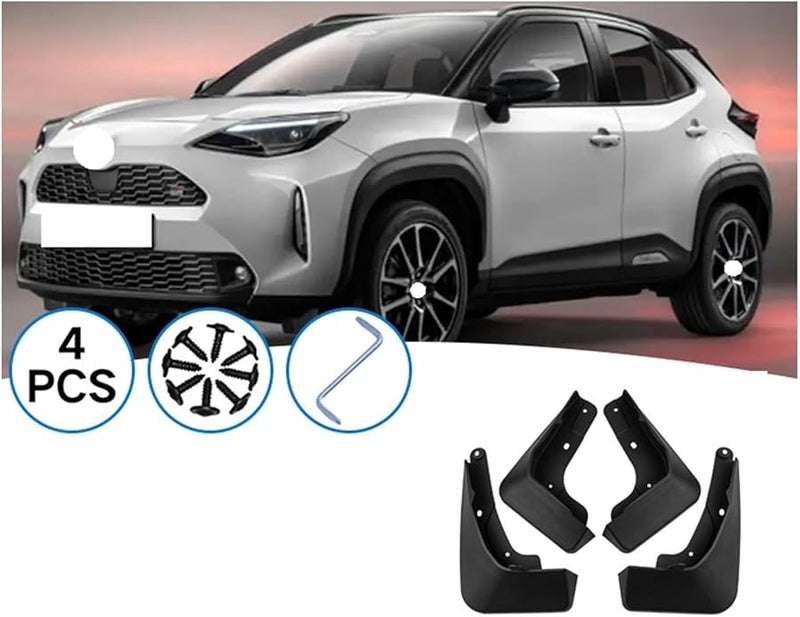 Black Mud Flaps For Toyota Yaris Cross 2022 2023 2024 Front Rear Splash Guards - Image 2