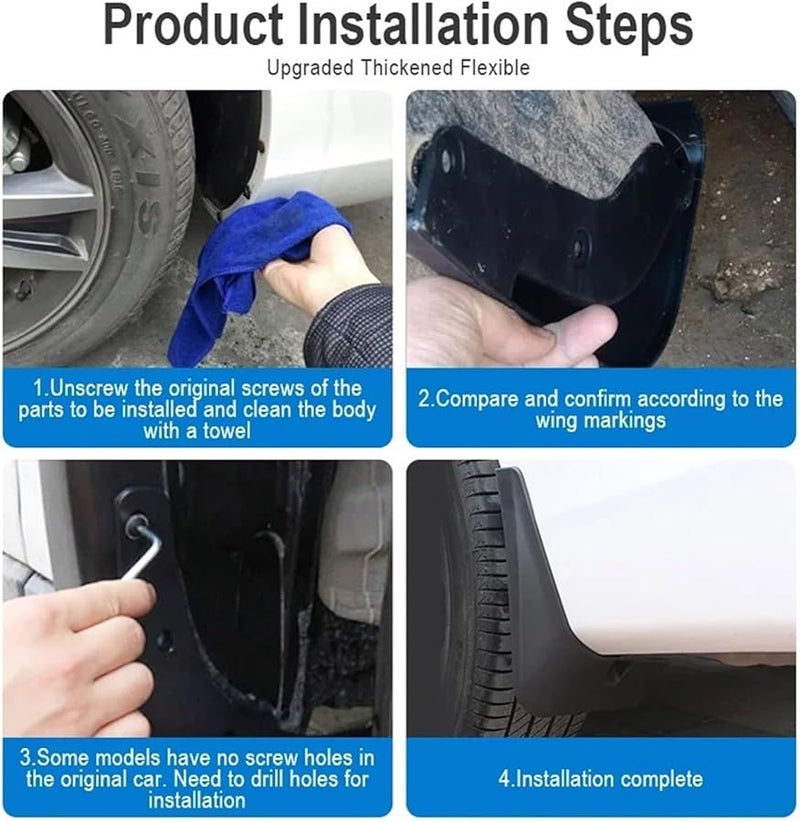 Black Mud Flaps For Toyota Yaris Cross 2022 2023 2024 Front Rear Splash Guards - Image 5