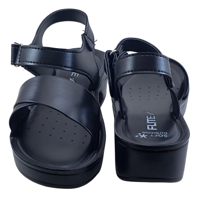 FLITE PUL-192 Girls' Full Black Sandals – Comfortable, Durable, and Versatile Footwear (UK Sizes 3-8) (Black, UK Footwear Size System, Adult, Women, Numeric, Medium, 4) - Image 3
