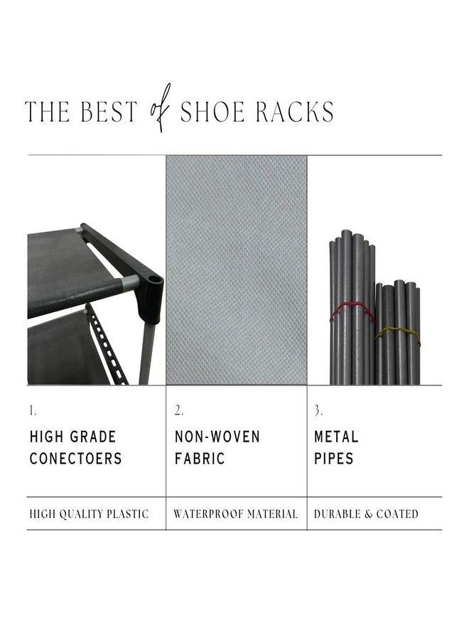 PHILOSHOP® Multipurpose Strong Metal Pipes 9 Rack Shelves Wardrobe (Grey, Metal) - Image 2