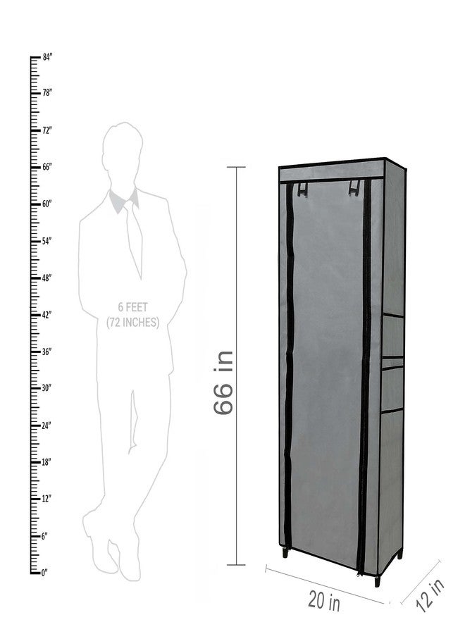 PHILOSHOP® Multipurpose Strong Metal Pipes 9 Rack Shelves Wardrobe (Grey, Metal) - Image 5