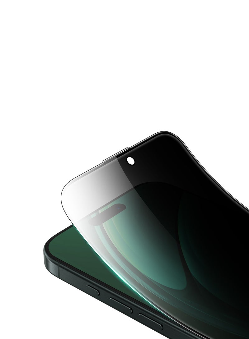 GREEN LION iPhone 16 Pro Screen Protector / Diego Pet Privacy Full Curved Glass / Anti Peeping / Anti Fingerprint / Anti Scratch / Anti Shatter Soft Edge / Grease Resistance / Highly Responsive - Black Edge/Privacy - Image 1