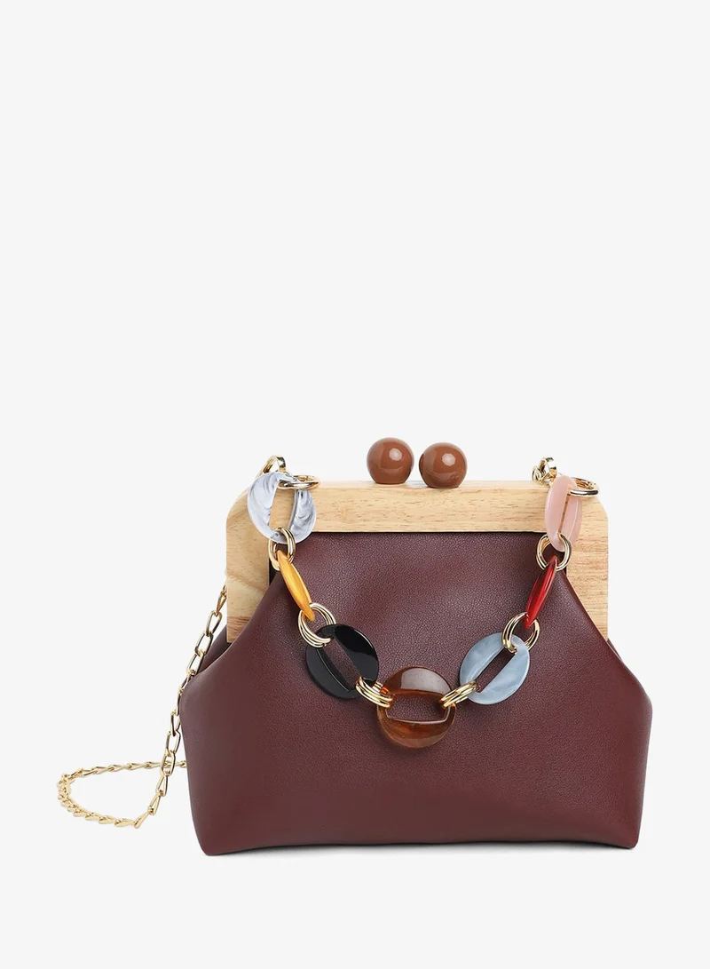 Haute Sauce Brown Solid Vegan Leather Handbag