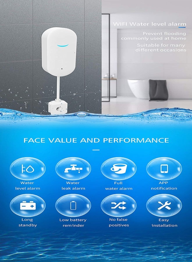 SENCKIT WiFi Water Sensor , Smart Water Leak Detector, Tuya APP Free Remote Monitoring of Leaks, App Alerts,Remote Notification for Laundry, Basement, Kitchen, Bathroom, Closet - Image 4