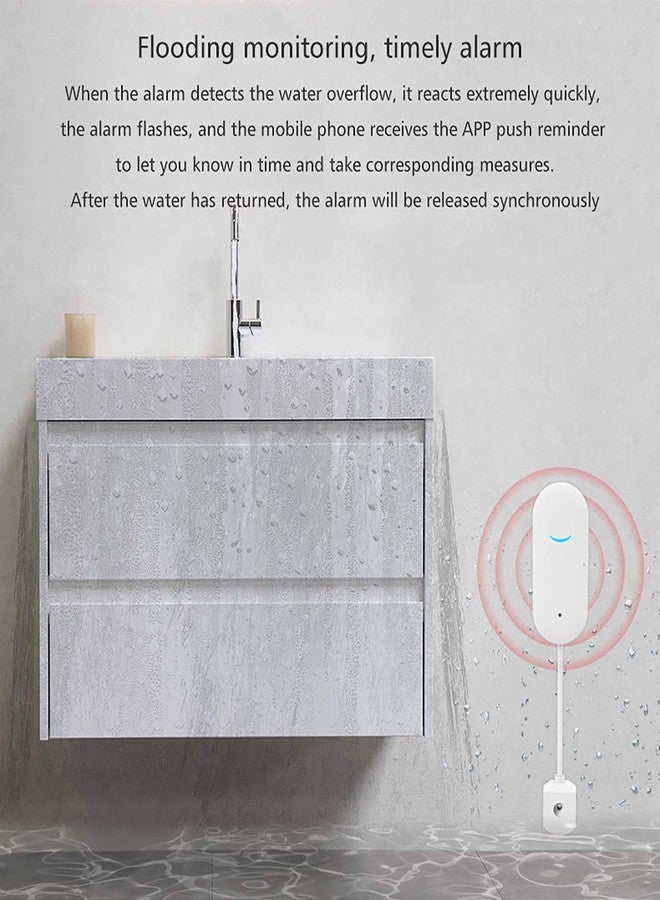 SENCKIT WiFi Water Sensor , Smart Water Leak Detector, Tuya APP Free Remote Monitoring of Leaks, App Alerts,Remote Notification for Laundry, Basement, Kitchen, Bathroom, Closet - Image 3