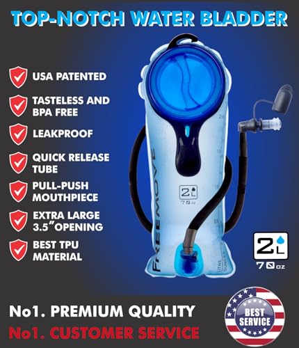 FREEMOVE 2L Hydration Bladder Cooler Bag Keeps Drink Cool Protects Bladders Leak Proof Camel Water Pack for Backpack Tasteless BPA Free TPU Material Quick Release Insulated Tube with OnOff Valve - Image 3