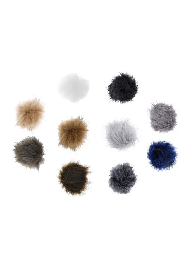 Mandala Crafts Faux Fur Pom Pom Balls - Fluffy Pom Poms Puff Balls Pompoms for Keychains - Faux Fur Pom Poms for Hats Scarves Shoes Bags Charms 20 PCs 10 Colors 3 Inches - Image 3