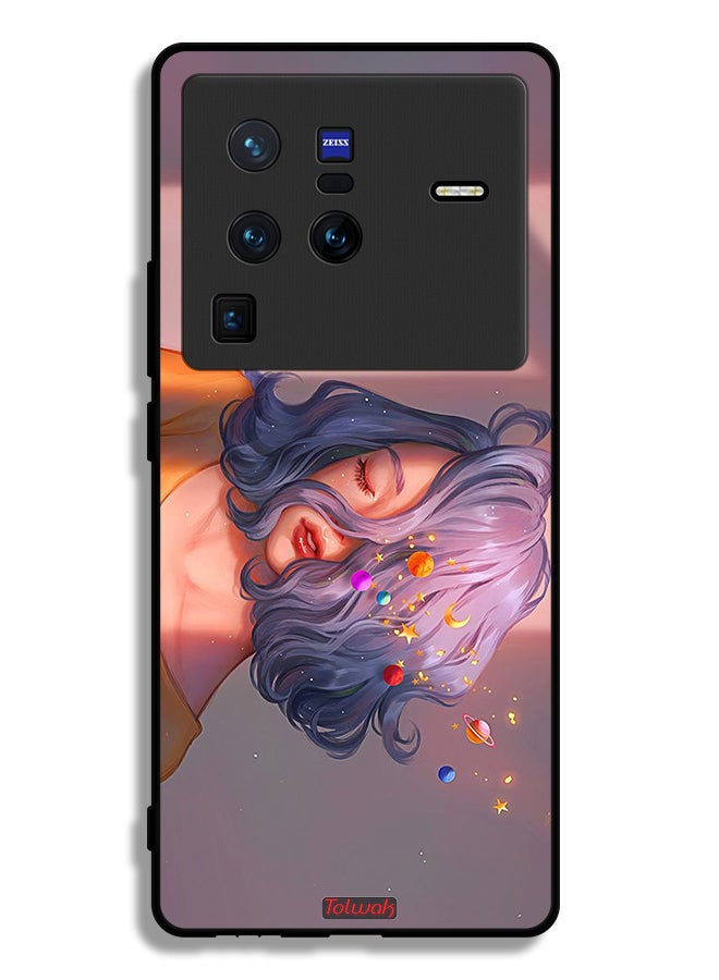 Tolwak Vivo X80 Pro Protective Case Cover Girl And Space Art - Image 2
