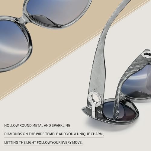 Joopin Trendy Oversized Sunglasses Butterfly Transparent Gray Sun Glasses Polarized UV Protection Rectangle Shades for Women Ladies Sunnies - Image 4