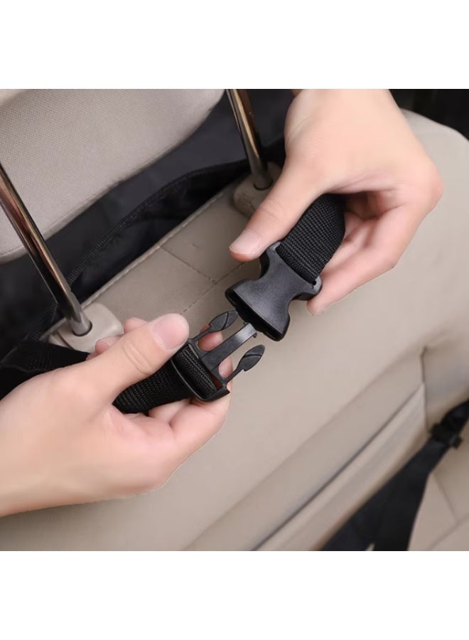 Car seat back protectors with 3 organizational pockets, 2-pack waterproof fabric seat back covers, extra-large rear seat protectors, and a child kick guard for the back seat. - Image 3