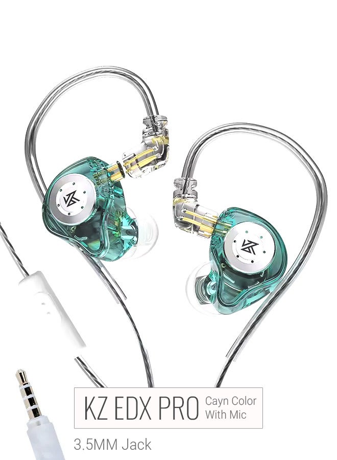 Linsoul KZ EDX PRO Earphones, KZ in Ear Monitors, HiFi Gaming Earbuds with New 1DD 10mm Dynamic Driver, Bass Sound Wired Earbuds, IEM Earbuds with Detachable Cable for Music Gaming Video (Cayn, with mic) - Image 1