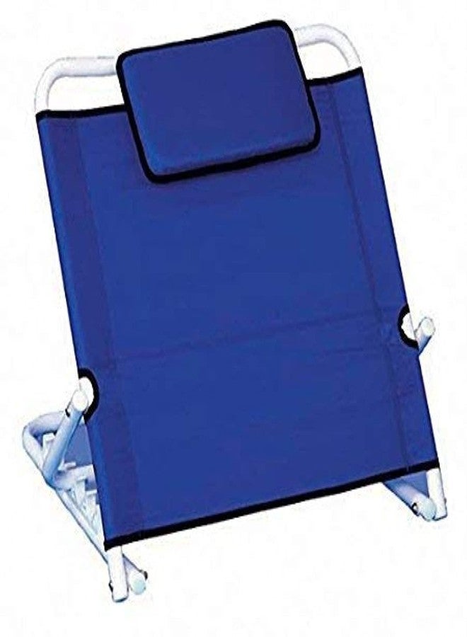 Brazos Polyester PVC Chromed Steel Frame Reclining Adjustable Sit-up 6 Positions Back Rest for Orthopedic Neck, Head and Lumbar Support (Blue, 22.5 inches, 25.6 inches, 19.7 inches) - Image 1