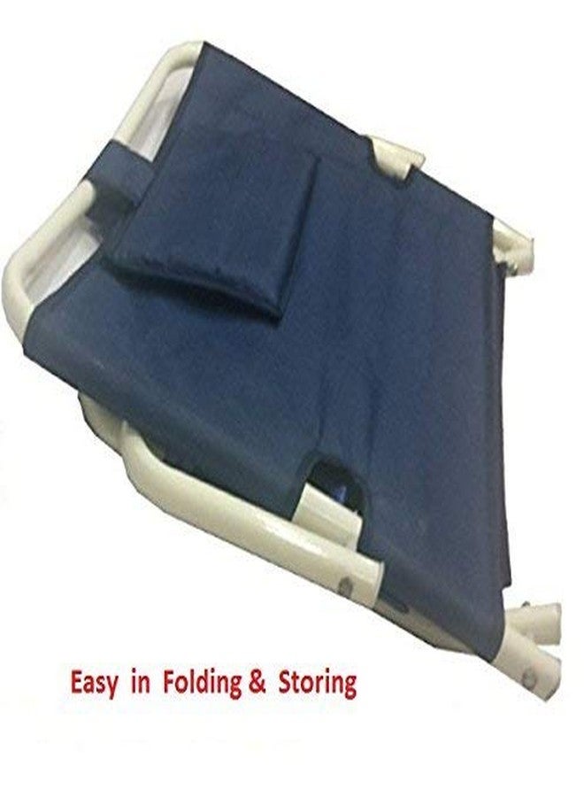 Brazos Polyester PVC Chromed Steel Frame Reclining Adjustable Sit-up 6 Positions Back Rest for Orthopedic Neck, Head and Lumbar Support (Blue, 22.5 inches, 25.6 inches, 19.7 inches) - Image 3