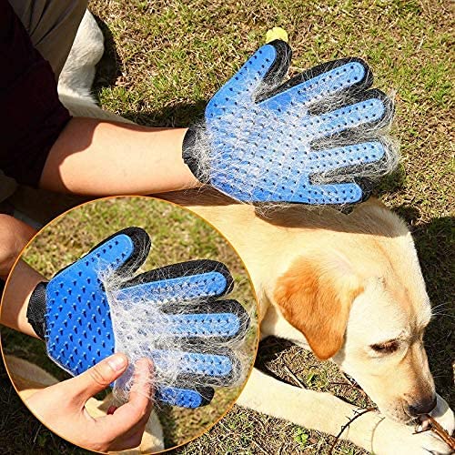 RHYDON Grooming Glove Gentle Deshedding Bath Brush Gloves Hair Remover Cleaning Tool Groomer Massage Long Rubber Hand Mitt with Enhanced Five Finger Design for Dog,Cat,Horses with Long Short Fur - Image 3