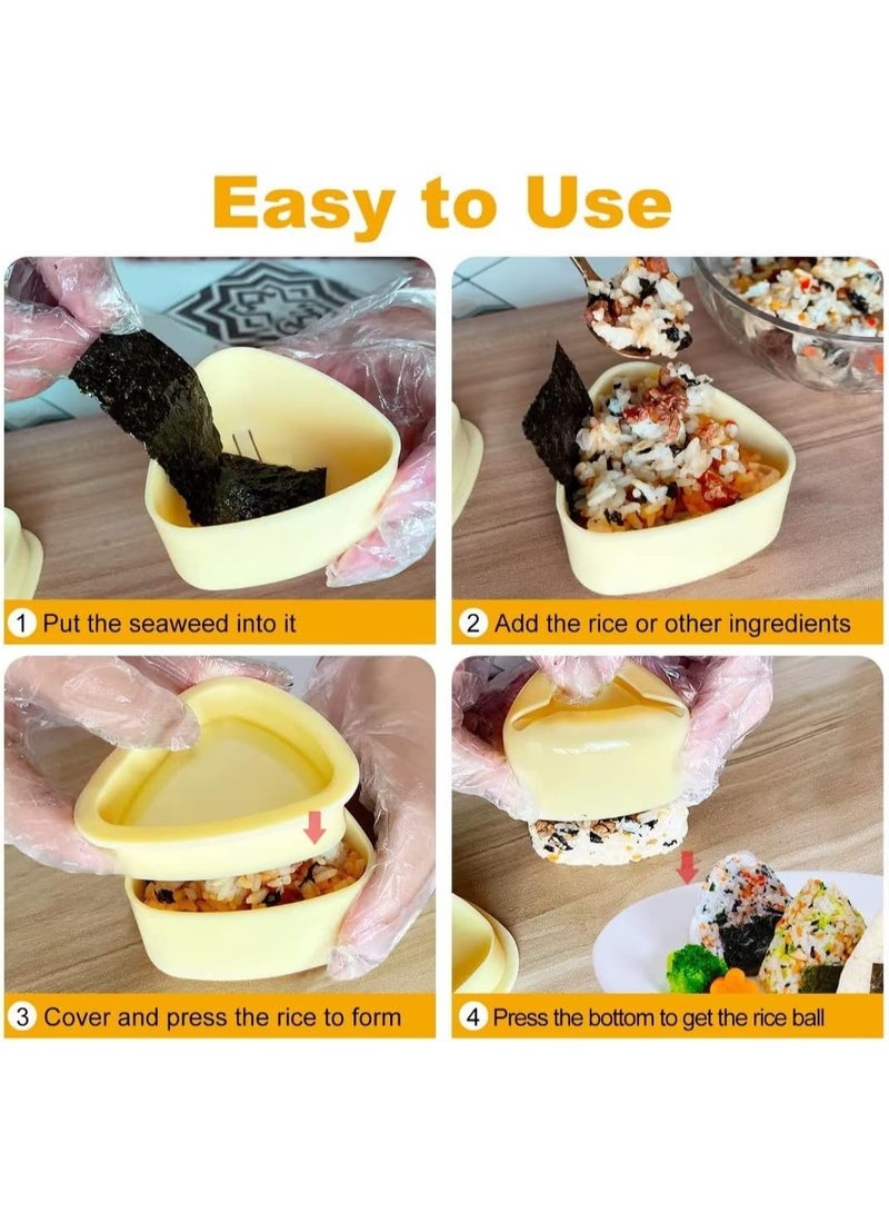 Onigiri مثلث كرة الأرز صانع مجموعة - 3 حزمة السوشي القالب للأطفال غداء بنتو، DIY - Image 5