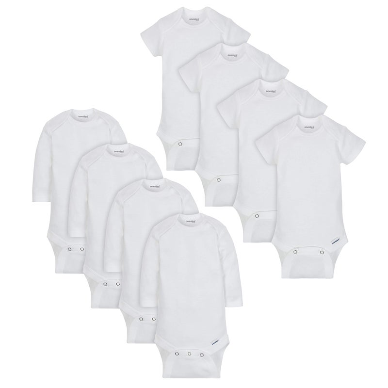 Onesies Brand Onesies Brand Baby 8Pack Short Mix Match Bodysuits White Short Long Sleeve Newborn 