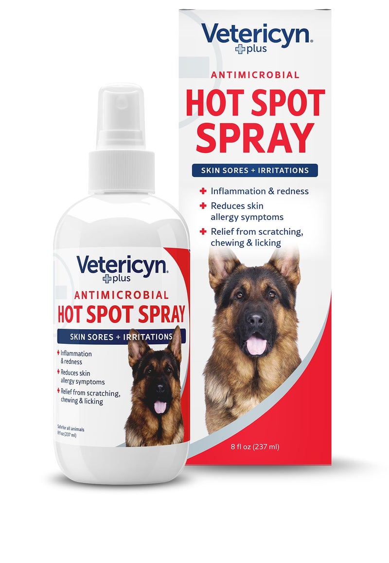 Vetericyn Plus Hot Spot Spray for Dogs Skin Sores and Irritations | Itch Relief for Dogs and Prevents Chewing and Licking at Skin, Safe for All Animals. 8 Ounces - Image 1