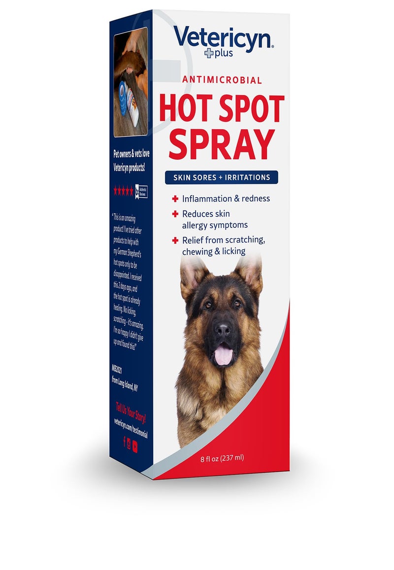 Vetericyn Plus Hot Spot Spray for Dogs Skin Sores and Irritations | Itch Relief for Dogs and Prevents Chewing and Licking at Skin, Safe for All Animals. 8 Ounces - Image 2