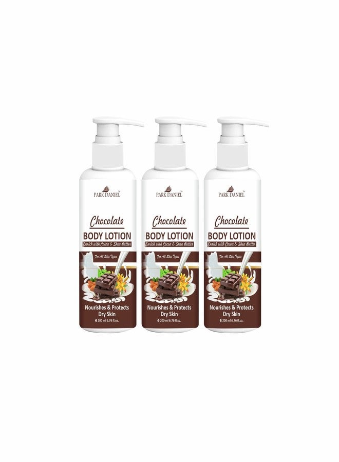 Park Daniel Chocolate Body Lotion with Shea and Cocoa Butter - For Dry Winter Skin with Moisturising Cream Combo Pack Of 3, 200ml (600ml) - Image 1