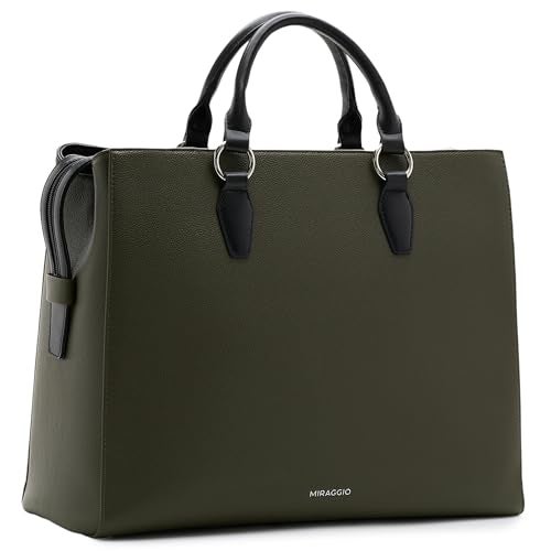 Miraggio Oversized Melissa Tote Bag for Women with Adjustable & Detachable Sling Strap | Fits Upto 16" Laptop | Tote Bags for Women For Office Use, Work (Green) - Image 3