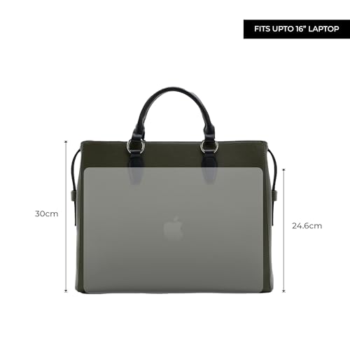 Miraggio Oversized Melissa Tote Bag for Women with Adjustable & Detachable Sling Strap | Fits Upto 16" Laptop | Tote Bags for Women For Office Use, Work (Green) - Image 2