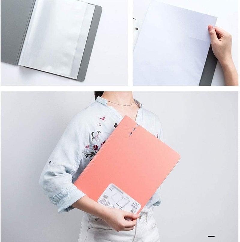 File Folders 2pc A4 Multi-Layer Insert Folders Test Papers Stationery Student Office Transparent Bag Folder Pad Board Paper Organizer(Green) - Image 5