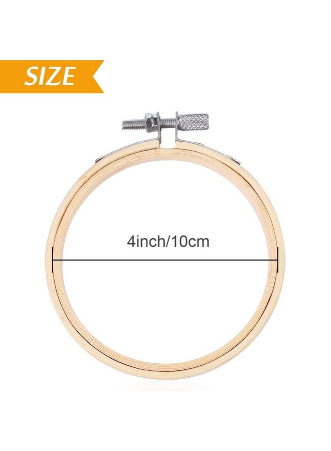 Pllieay 12 Pieces 4 Inch Embroidery Hoops Bamboo Circle Cross Stitch Hoop Ring For Embroidery, Art Craft Handy Sewing And Home Decoration - Image 3