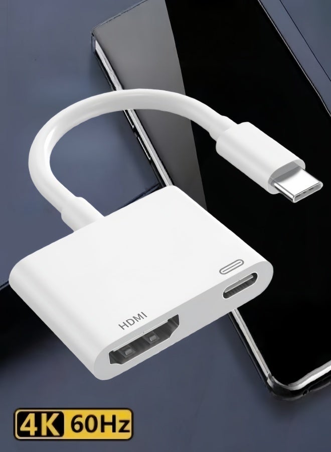 الصفحة الرئيسية محول USB C إلى HDMI 4K@60Hz مع شحن بقوة 100 وات - لأجهزة iPhone 16/16 Plus/16 Pro/16 Pro Max/15/15 Plus/15 Pro/15 Pro Max و iPad Pro و HDTV والشاشات - Image 1
