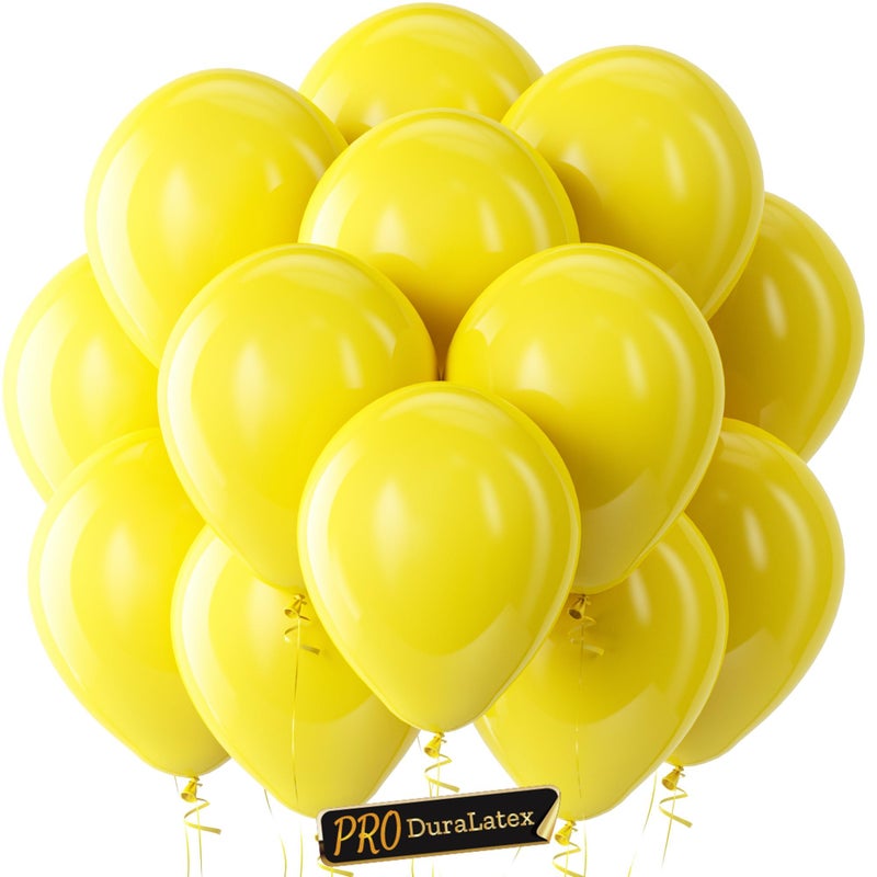 Bezente Pro Duralatex Yellow Balloons 100 Pack 12 inch ExtraThick Yellow Balloons for LongLasting Professional Party Decorations Large Birthday Summer Events - Image 3
