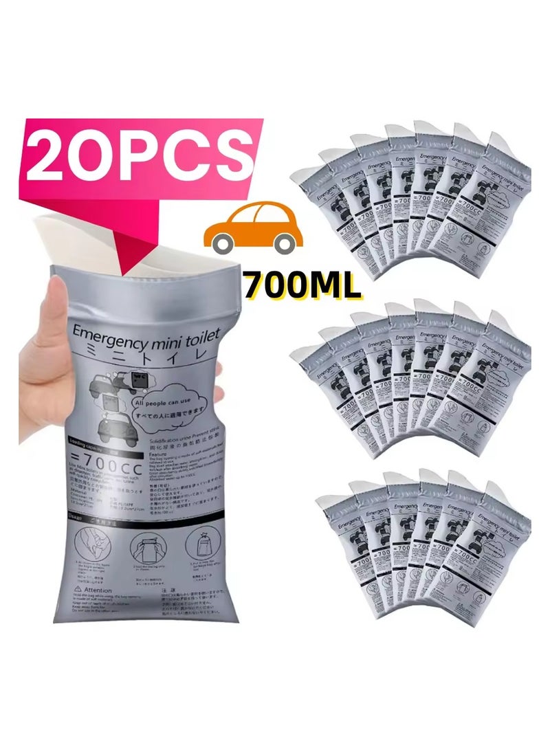 20 Pieces Disposable Urine Bags for Urinate, 700ML Large Capacity Camping Pee Bags, Unisex Urinals Vomit Bags for Travel Urinal Toilet Traffic Jam Emergency Portable Toilet Bee Bag Outdoor Emergency Urinate Bags Disposable Piss Bag Travel Mini Mobile Toilet for Men Women Kids Patient - Image 1