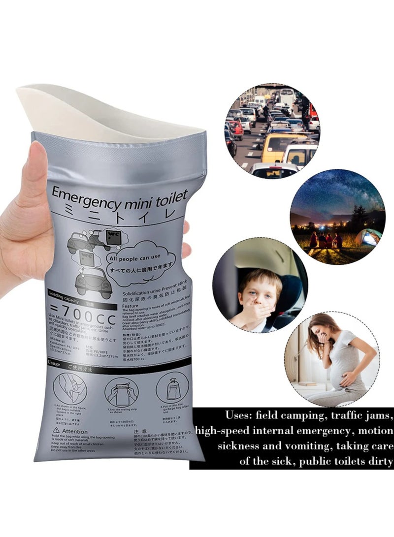 20 Pieces Disposable Urine Bags for Urinate, 700ML Large Capacity Camping Pee Bags, Unisex Urinals Vomit Bags for Travel Urinal Toilet Traffic Jam Emergency Portable Toilet Bee Bag Outdoor Emergency Urinate Bags Disposable Piss Bag Travel Mini Mobile Toilet for Men Women Kids Patient - Image 4