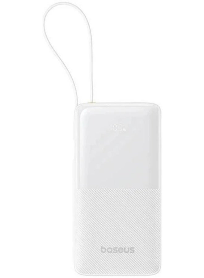 بيسوس بانك طاقة EnerFill FC51 Bipow2 Pro بسعة 20000 مللي أمبير مع كابل USB-C مدمج، شاشة LED رقمية، شحن سريع 22.5 واط – لون القمر - Image 4