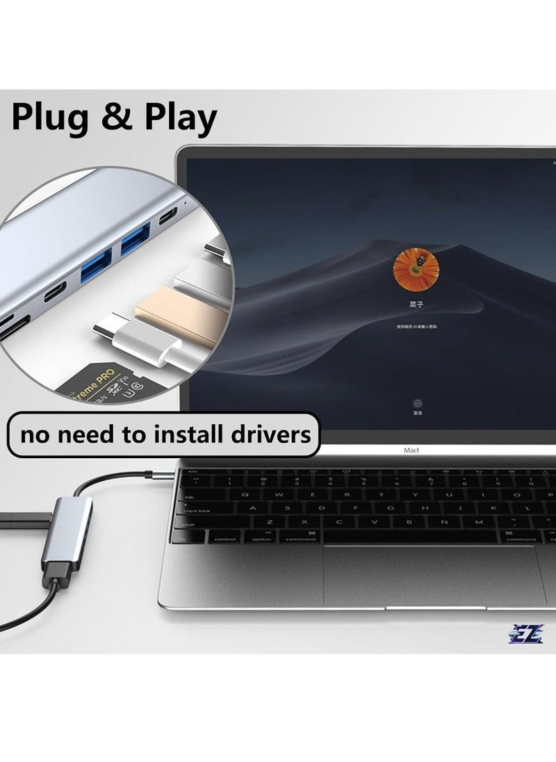 ELTRAZONE 7-in-1 USB C Hub with 4K HDMI, 2 USB 3.0 Ports, USB 2.0, USB C, SD/TF Card Reader & 100W PD – Compatible with Mac, Dell, HP Laptops & Peripherals – Ultimate Connectivity Solution  - Image 2