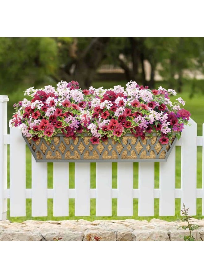 Karlliu 2 Pack 30 Inch Window Boxes Planters Railing Planter Box with Adjustable Brackets for Porch Fence Patio Balcony Hanging Flower Baskets with Coco Liners for Outdoor Garden Decor - Dark Grey - Image 4